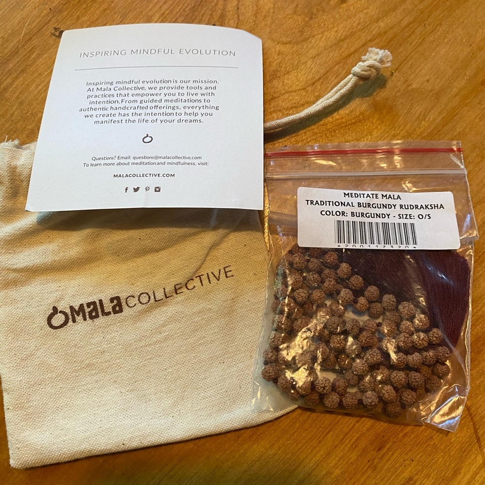 Mala Collective Meditate Mala - Traditional Burgundy Rudraksha - Burgundy